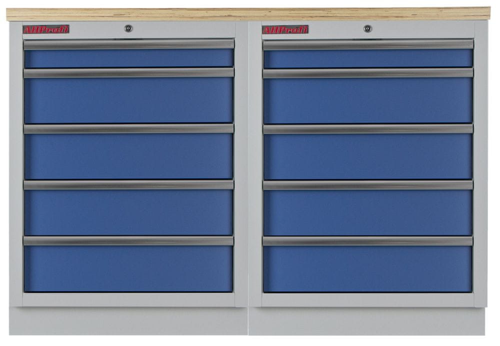 AHProfi Zostava kvalitných PROFI BLUE dielenských skriniek s pracovnou doskou - MTGS1300BAL11